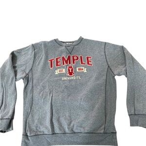 Gray Temple University Embroidered Crewneck Sweatshirt